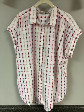 3/28 Loft cotton embroidery shirt xl 16